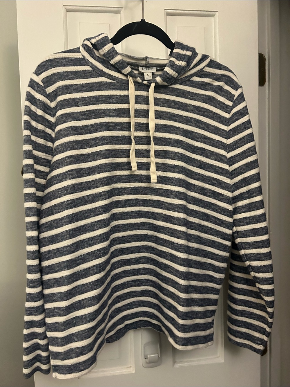 J. Crew Striped Hooded Top - Navy & White